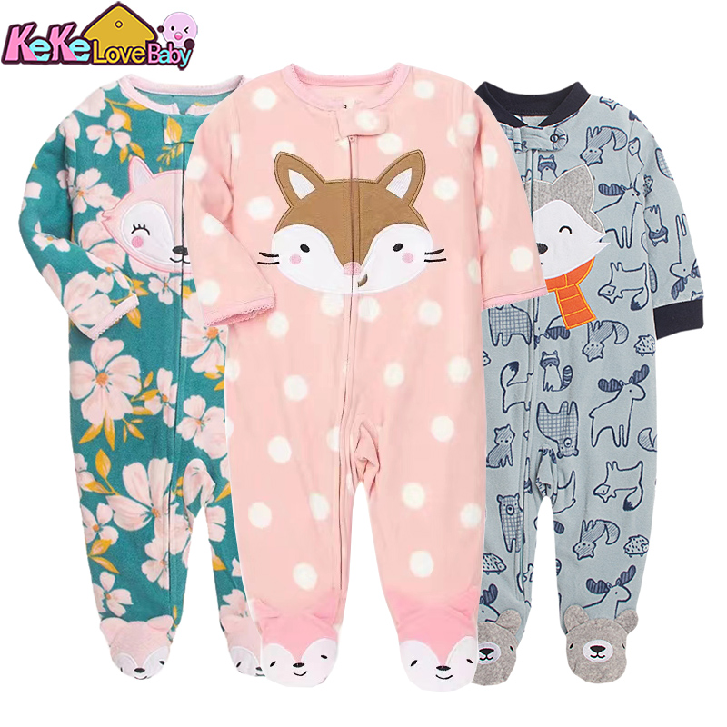 Baby Clothing Zipper - ทารกแรกเกิดเด็กทารกเด็กผู้หญิงRompersเสื้อผ้าชุดนอนฤดูหนาวซิปขนแกะฤดูใบไม้ร่วงชุดทารกสัตว์Jumpsuitเสื้อผ้า 0 -12 เดือนใหม่