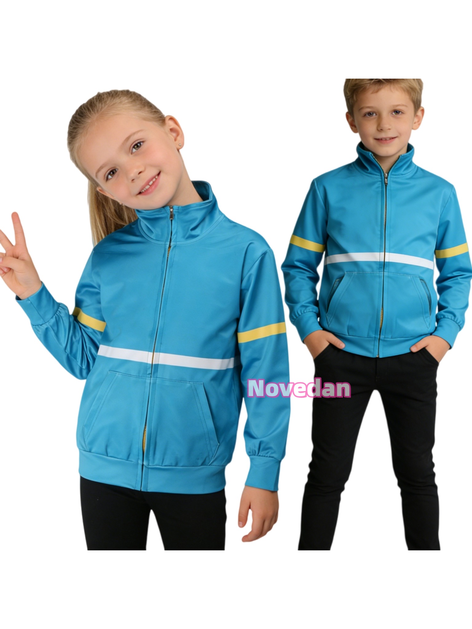 Baby Clothing Zipper - ภาพยนตร์เรื่องสเตรนจ์ สตอรี่ คอสเพลย์ แม็กซ์ เมย์ฟิลด์เครื่องแต่งกายเด็กเสื้อฮู้ดมีซิปเสื้อแจ็คเก็ตสีฟ้าเสื้อโค้ทปาร์ตี้ฮาโลวีนชุดคอสเพลย์