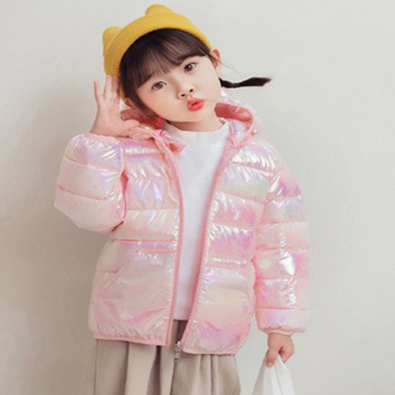 Baby Clothing Zipper - พื้นผิวเรียบผ้า Hooded น้ําหนักเบาลงเสื้อแจ็คเก็ตฤดูหนาวเด็กผู้หญิงเด็ก WARM Outerwear เด็กฤดูใบไม้ร่วงเสื้อลําลองเสื้อผ้า