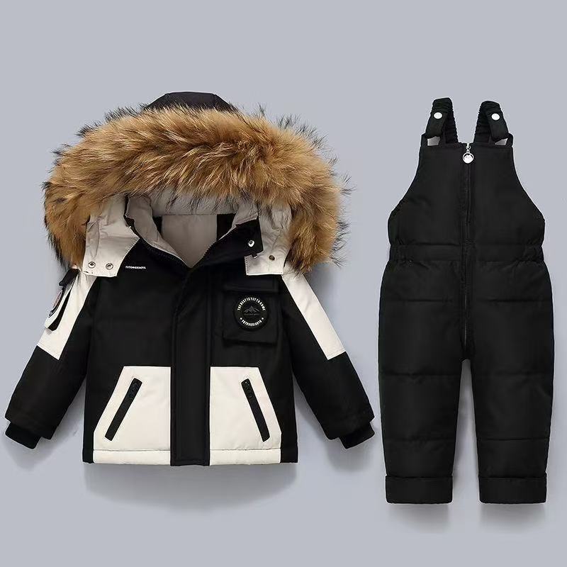 Baby Clothing Zipper - ชุดเสื้อแจ็คเก็ตเด็กกันหนาวแบบหนา ปี 2026 พร้อมกางเกงขายาวแบบหนาสำหรับเด็กทารก ชุดเสื้อผ้าฤดูหนาวสำหรับเด็กชายและเด็กหญิง ชุดสองชิ้น