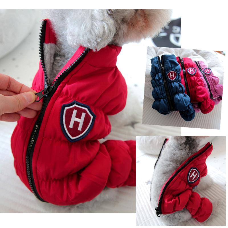 Baby Clothing Zipper - ซิปหิมะ Unisex สุนัขกันน้ํา Overalls สีฟ้าสีม่วงสัตว์เลี้ยงลงเสื้อ S