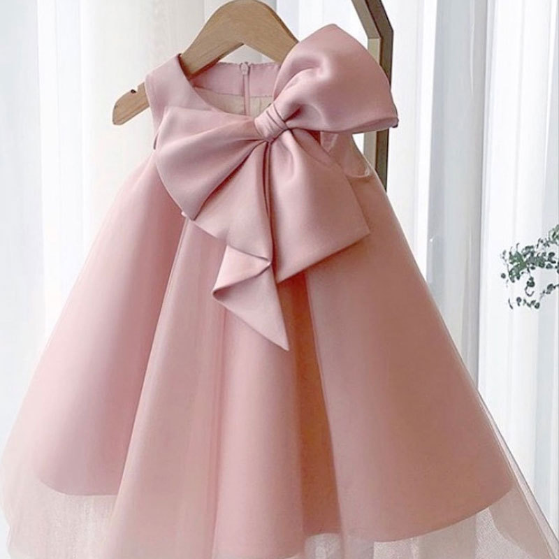 Baby Clothing Gift Set - ฤดูร้อนโบว์ใหญ่ชุดเด็กผู้หญิง 1st Birthday Party งานแต่งงานชุดสําหรับสาวเจ้าหญิงชุดราตรีเด็กสาวเสื้อผ้า