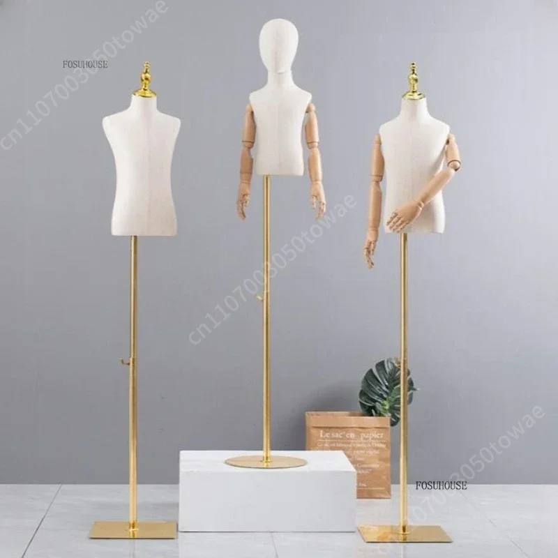 Baby Clothing Stores - หุ่นโชว์เสื้อผ้าเด็กแบบมีแขนปรับได้ พร้อมขาตั้งโลหะ สำหรับร้านขายเสื้อผ้า
