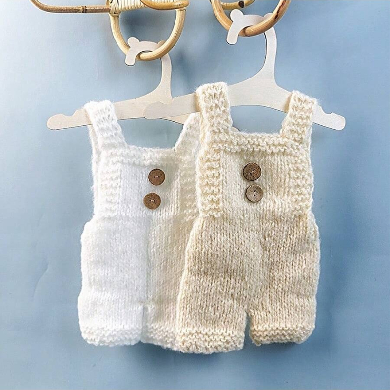 Baby Clothing Gift Set - อุปกรณ์ประกอบฉากถ่ายภาพทารกแรกเกิด ชุดรอมเปอร์ถักไหมโมแฮร์เนื้อนุ่ม ชุดกางเกงขาสั้น สำหรับเด็กชายและเด็กหญิง ชุดถ่ายภาพในสตูดิโอ เสื้อผ้าเด็กอ่อน