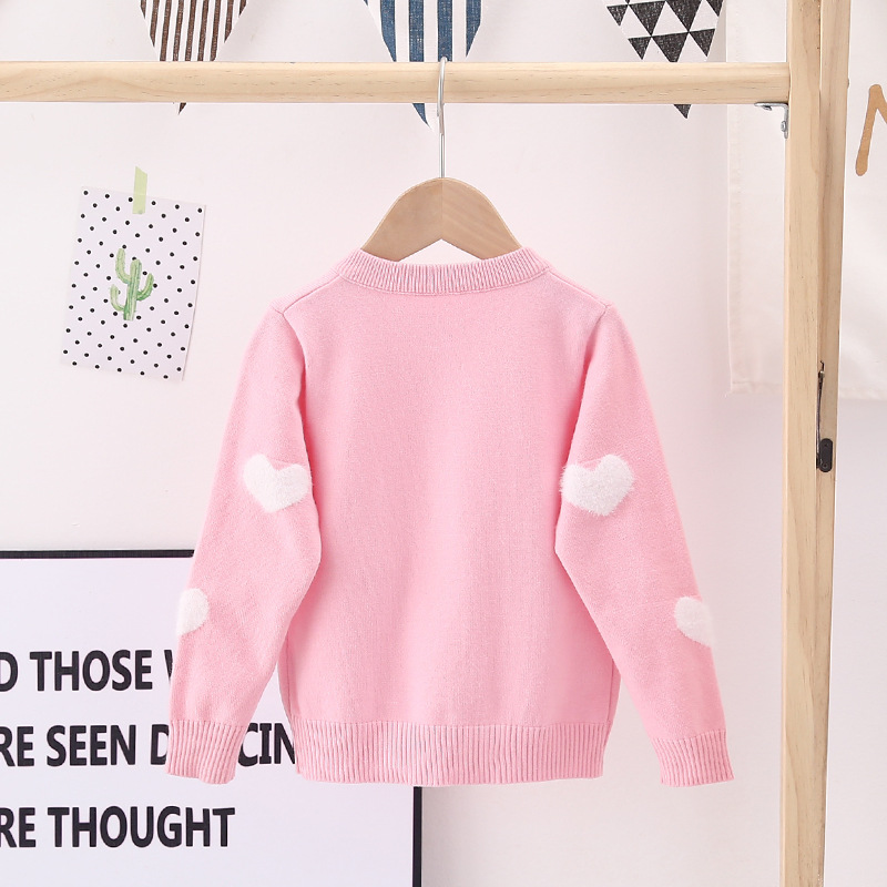 Baby Clothing Manufacturers - ผู้ผลิตขายส่งเสื้อผ้าเด็กหญิงเสื้อสเวตเตอร์ถักขนสัตว์ 24 ฤดูใบไม้ร่วงสินค้าใหม่เด็ก mink love jacquard