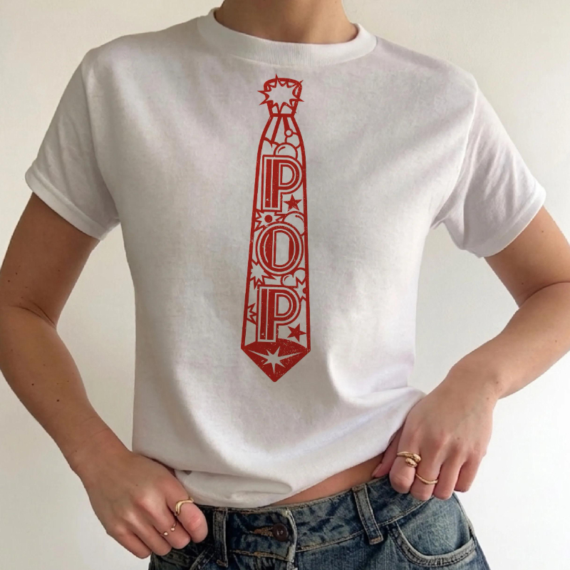 Baby Y2K Clothing - เสื้อยืดเด็กสุดเทรนดี้พร้อมเนคไท สไตล์ Y2K ยุค 90 สวยงามทันสมัย