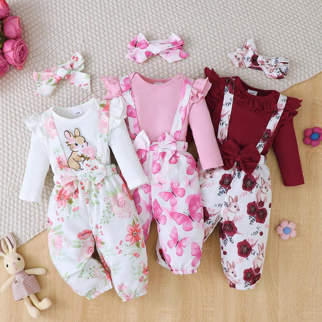 Baby Xmas Clothing - ชุดเสื้อผ้าเด็ก 3 ชิ้น สำหรับเด็กแรกเกิดถึง 24 เดือน
