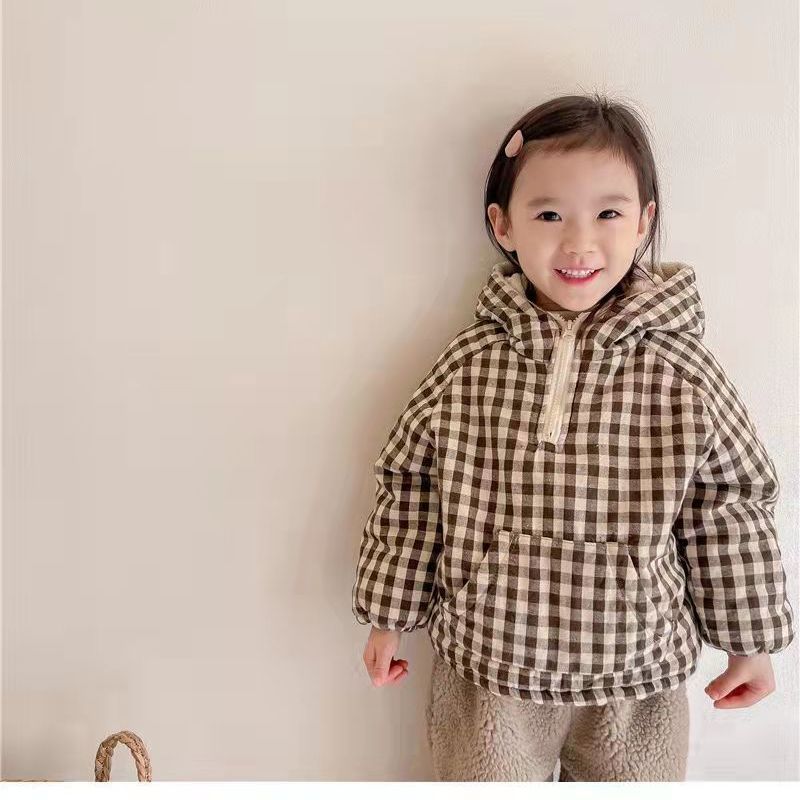 เสื้อแจ็คเก็ตเด็กแฟชั่นลายสก็อ - Baby Clothing Zipper บทวิจารณ์และราคา