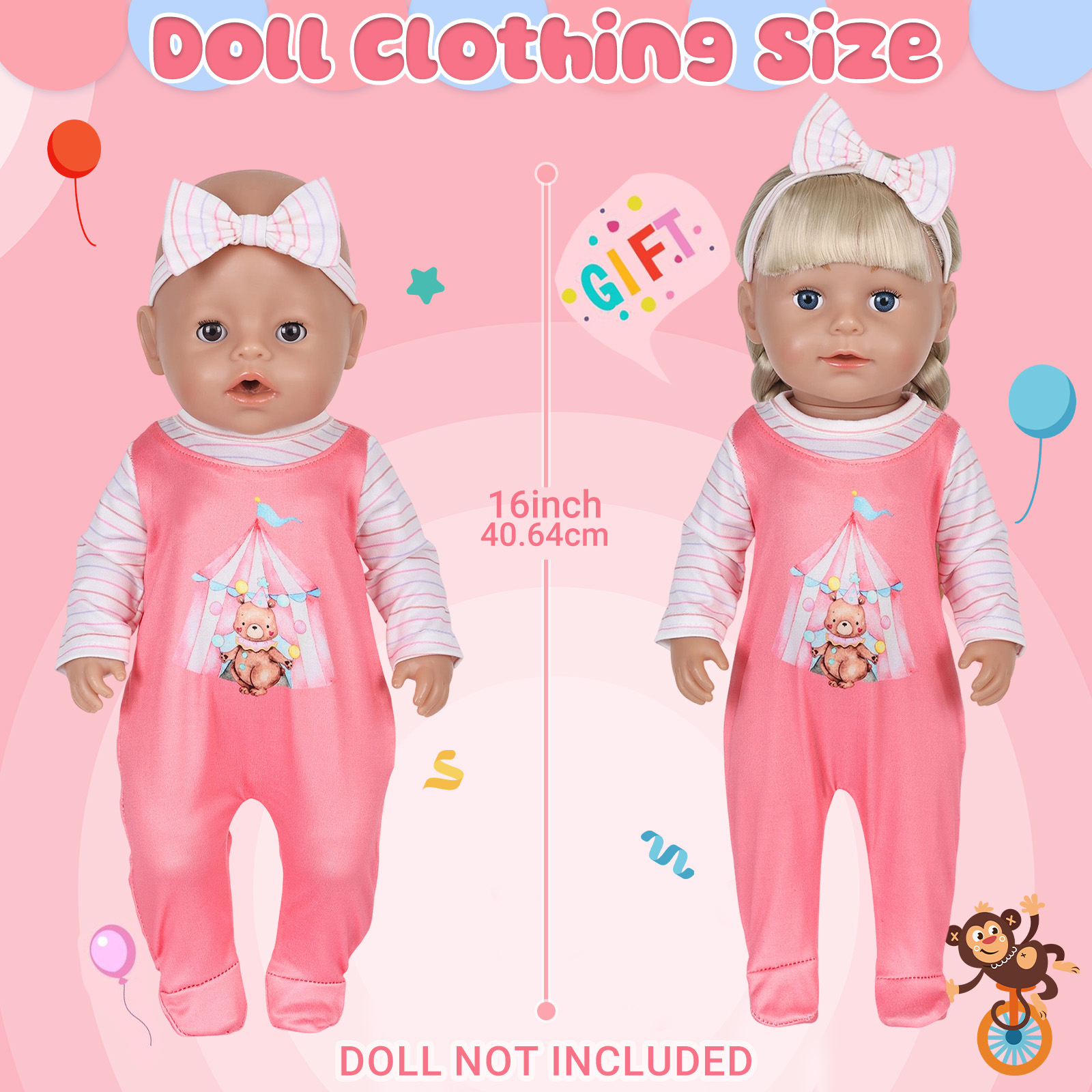 เสื้อผ้าตุ๊กตาสำหรับ 16-18 นิ้ - Baby Clothing Gift Set บทวิจารณ์และราคา
