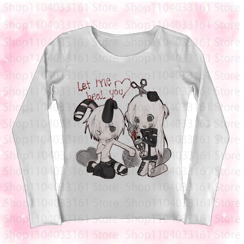 เสื้อยืดลายการ์ตูนอนิเมะสไตล์  - Baby Y2K Clothing บทวิจารณ์และราคา