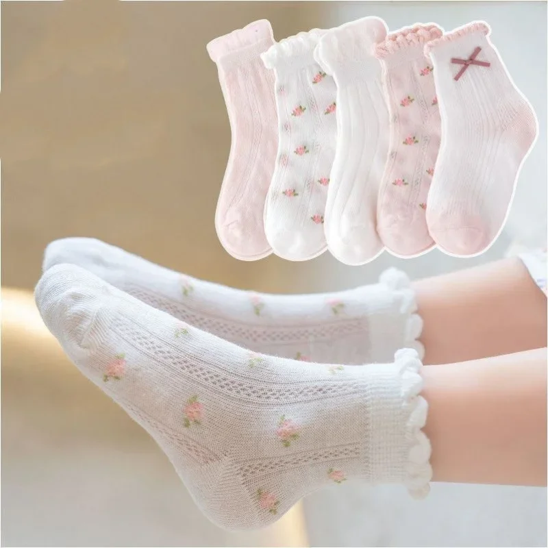ถุงเท้าเด็ก 5 คู่/ล็อตฤดูใบไม้ - Baby Clothing Patterns Free บทวิจารณ์และราคา