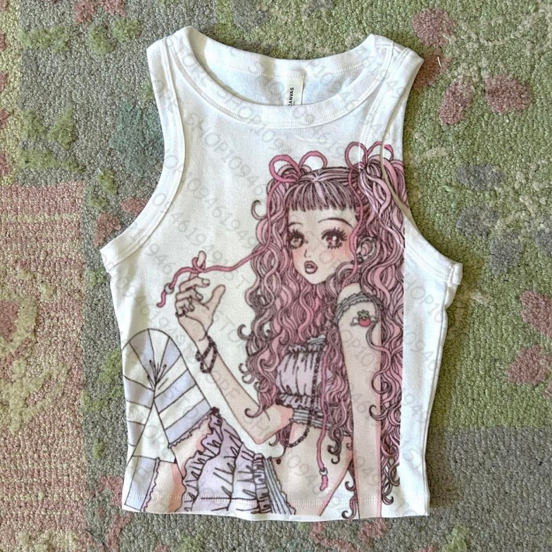 เสื้อกล้ามและเสื้อครอปพิมพ์ลาย - Baby Y2K Clothing บทวิจารณ์และราคา