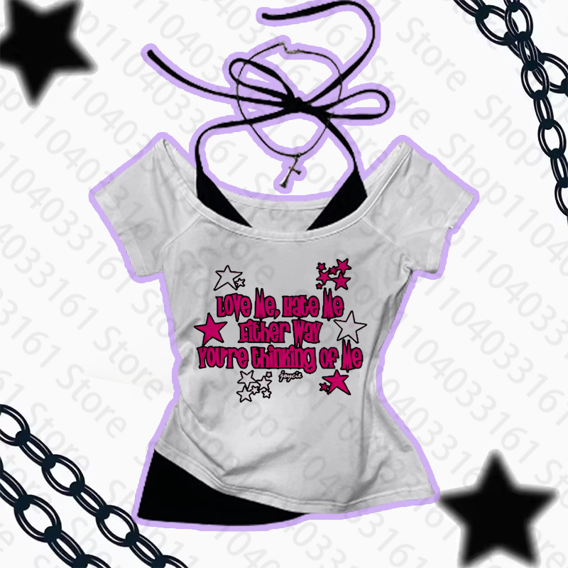 เสื้อยืดแฟชั่นสไตล์ Y2K เสื้อค - Baby Y2K Clothing บทวิจารณ์และราคา